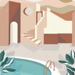 LBY102144044 Archways Labyrinth Wall Mural By Caselio