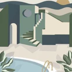 LBY102146075 Archways Labyrinth Wall Mural By Caselio