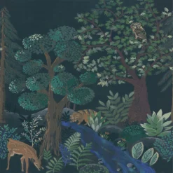 FRT102980199 Blue Forest La Foret Wallpaper By Caselio