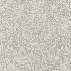 216017 Strawberry Thief Pure Wallpaper By Morris & Co