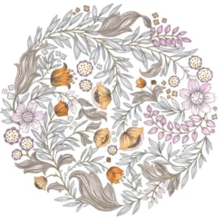 86389142 Golden Crown Arts And Crafts Noir Et Blanc Wallpaper By Casadeco