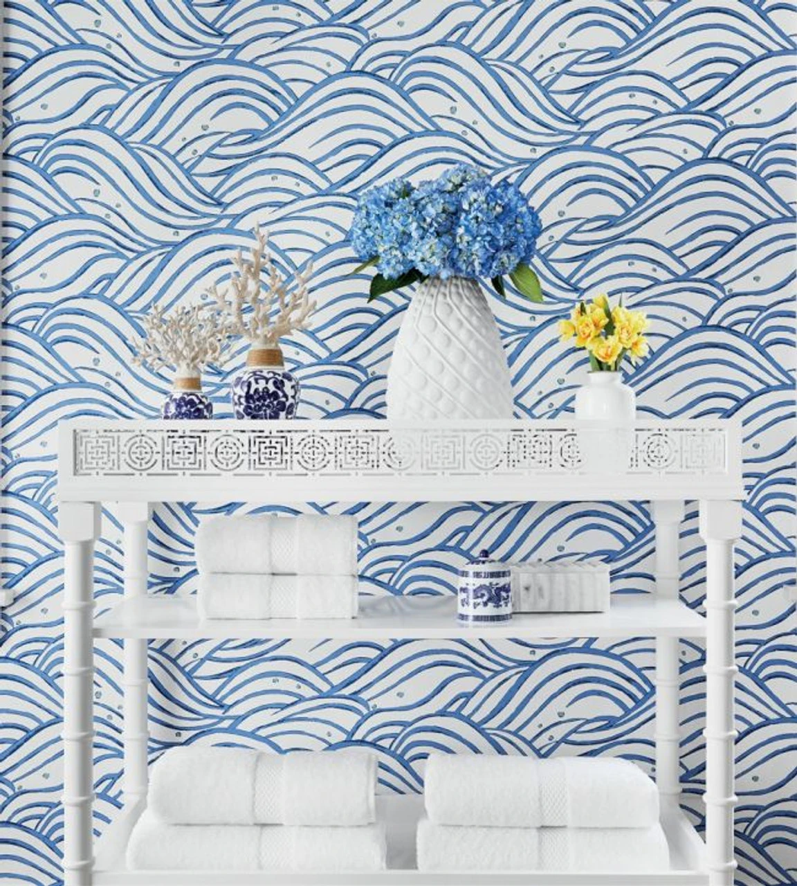 AT9878 Waves Nara Pearl Wallpaper By Anna French 2 AT9878 Waves Nara Pearl Wallpaper By Anna French - Image 2