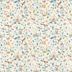 227066 Aril's Garden Arboretum Indigo And Red Fabric By Sanderson