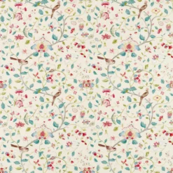 227067 Aril's Garden Arboretum Blue Clay And Pink Fabric By Sanderson