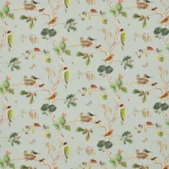 225509 Woodland Chorus Arboretum Sky Blue Multi Fabric By Sanderson