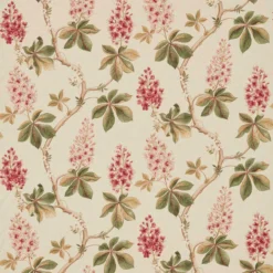 225517 Chestnut Tree Arboretum Coral And Bayleaf Fabric By Sanderson