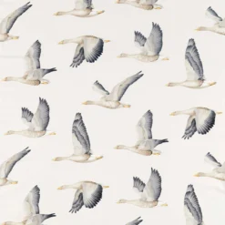 226520 Elysian Geese Arboretum Silver And Chalk Fabric By Sanderson