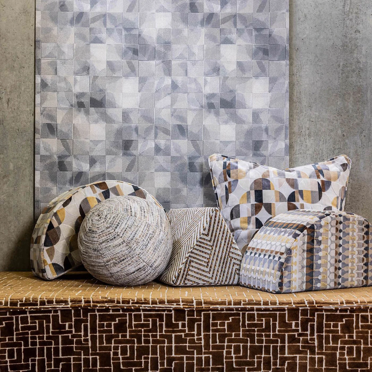 F1685/01 Kupka Urban Bronze Fabric By Clarke & Clarke 2 F1685/01 Kupka Urban Bronze Fabric By Clarke & Clarke - Image 2