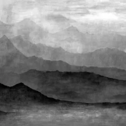 G78421 Grey Misty Mountains Mural Atmosphere Wallpaper By Galerie