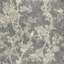 PRL048/09 Marlowe Floral Signature Century Club Gunmetal Wallpaper By Ralph Lauren