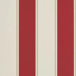 PRL703/08 Mapleton Stripe Signature Florals Vermilion Wallpaper By Ralph Lauren