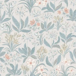 S10159 Huset I Solen Huset I Solen Folklore Blue Wallpaper By Sandberg