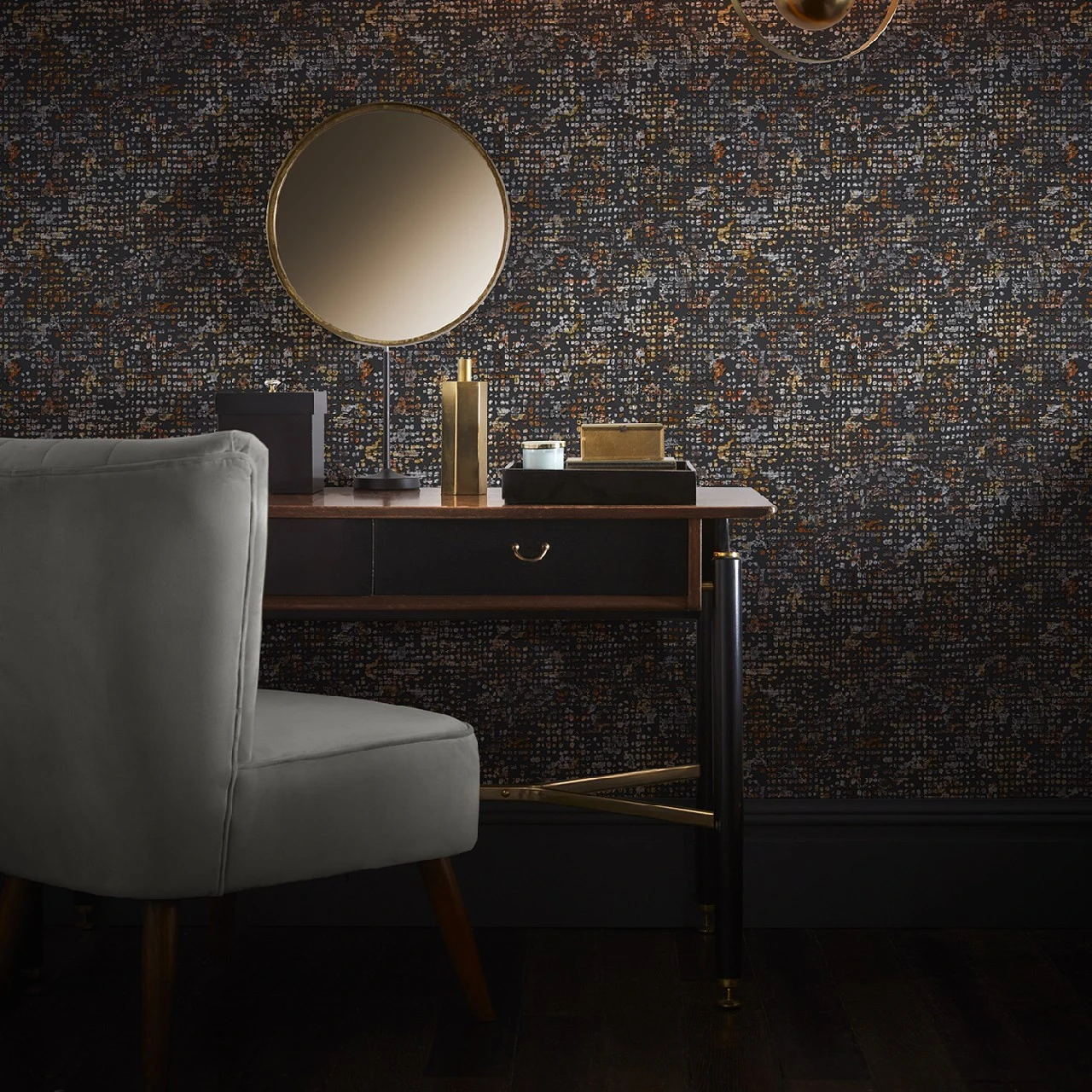W0154/03 Scintilla Fusion Spice/Dusk Wallpaper By Clarke & Clarke 2 W0154/03 Scintilla Fusion Spice/Dusk Wallpaper By Clarke & Clarke - Image 2