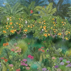 W7493-01 Orange Grove Daydreams Wallpaper By Matthew Williamson
