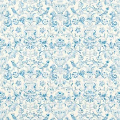 313015 Pompadour Print Cotswolds Manor Silver Wallpaper By Zoffany