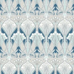 ET12414 Dragonfly Damask Arts And Crafts Wallpaper By Galerie