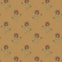 FG111/T128 Somerton Print Club Ochre Wallpaper By Mulberry Home